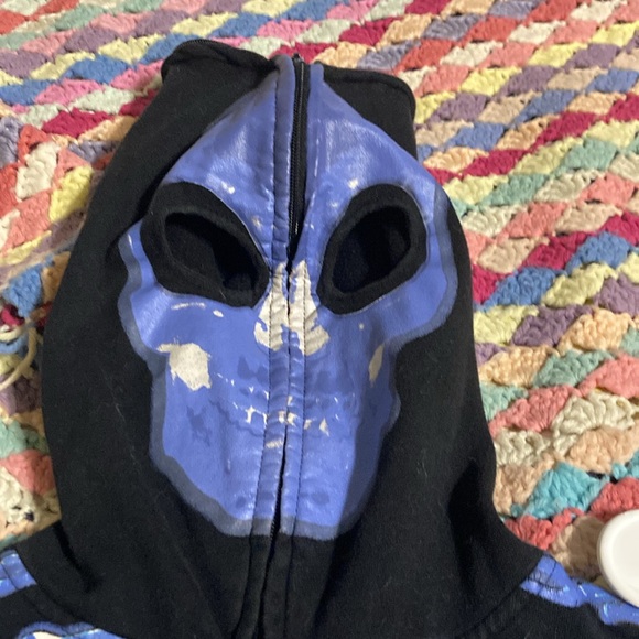 Mens Social Collision bones pattern hoodie sweatshirt - Picture 12 of 13